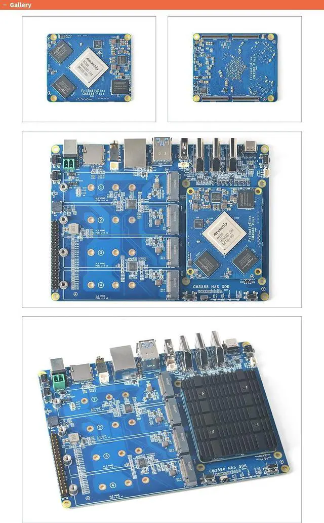 Alt view image 4 of 7 - CM3588 Plus Mini NAS Platform, up to 8K Video, RK3588,OpenMediaVault fit,32GB LPDDR5, 4 x M.2 PCIe3.0 Socket, NAS Solutions, Home Server,Local Cloud Storage (NAS Carrier Board)