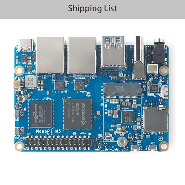 Alt view image 2 of 7 - Friendlyelec NanoPi M5 - RK3576 SOC, Dual Gigabit Ethernet, 4/8/16GB RAM, UFS, AI Deployment, M.2 SDIO WiFi, 4K@60Hz, OpenMediaVault (LPDDR5 8GB RAM,Only Motherboard)