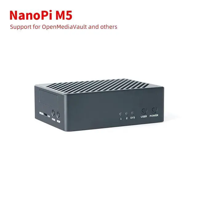 Alt view image 3 of 7 - Friendlyelec NanoPi M5 - RK3576 SOC, Dual Gigabit Ethernet, 4/8/16GB RAM, UFS, AI Deployment, M.2 SDIO WiFi, 4K@60Hz, OpenMediaVault (LPDDR5 8GB RAM,with Metal Case)