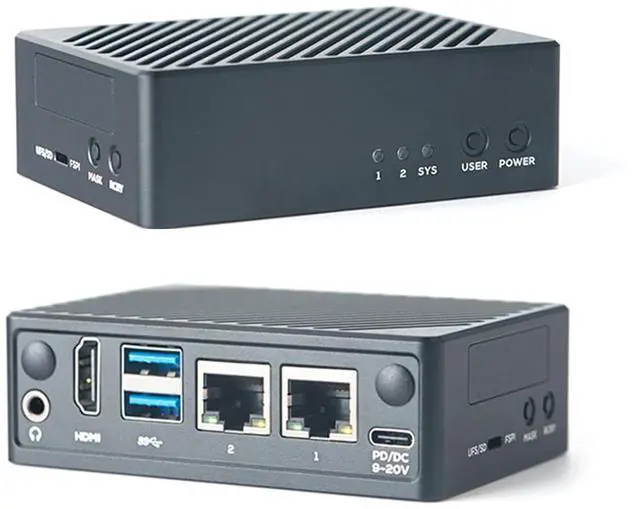 Main image of Friendlyelec NanoPi M5 - RK3576 SOC, Dual Gigabit Ethernet, 4/8/16GB RAM, UFS, AI Deployment, M.2 SDIO WiFi, 4K@60Hz, OpenMediaVault (LPDDR5 8GB RAM,with Metal Case)