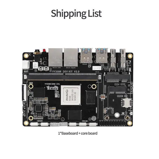 Alt view image 2 of 7 - YY3588 Single Board Computer - RK3588 SoC,6TOPS NPU, 4/8/16/32GB RAM, 4G/LTE/NFC Support, 4K/8K Video Codec, Multi-Interface Expansion for Edge AI & IoT (4GB RAM+32GB eMMC,Basic Kit)