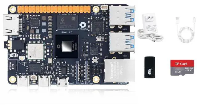 Main image of D-Robotics RDK X5 Development Board - 10 Tops AI, 4GB/8GB RAM, Sunrise 5 Chip, Octa-core Cortex A55, MIPI DSI, HDMI, Wi-Fi 6, Bluetooth 5.4, Ready-to-Use (4GB RAM,TF Card Kit)
