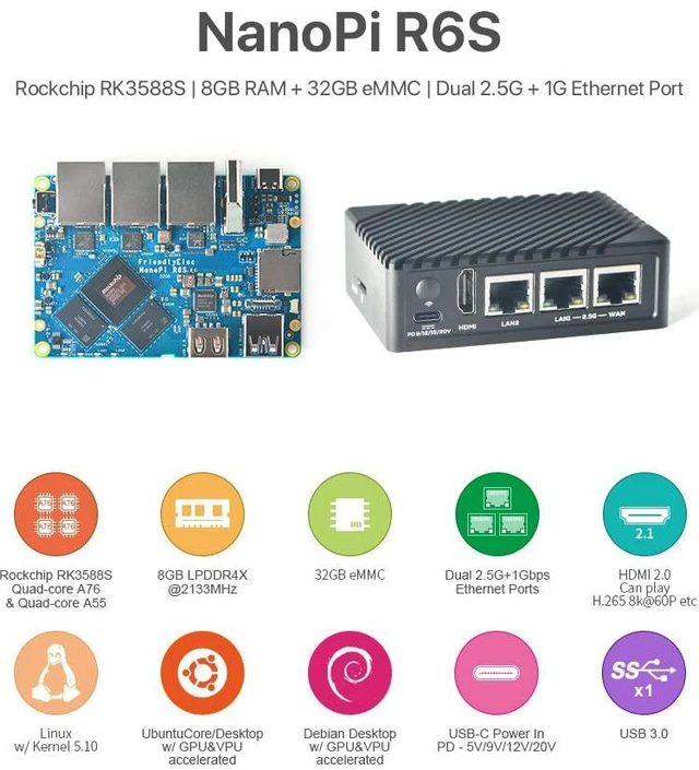 Alt view image 3 of 5 - Nanopi R6S Metal case (Not Include R6S Development Board)