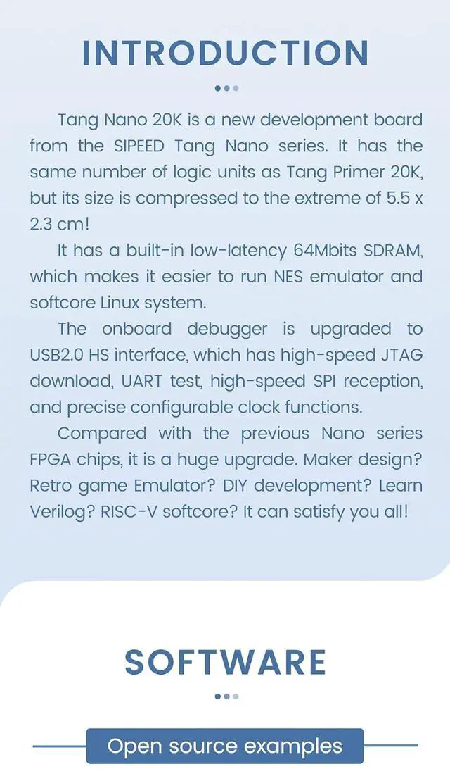 Alt view image 4 of 7 - Sipeed Tang Nano 20K FPGA Development Board MCU, with LUT4, HDMI, for RISC-V and Embedded Development (Basic Kit)