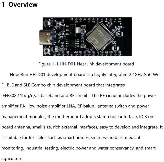 Alt view image 6 of 7 - HopeRun HH-D01 Development Board, HiSilicon NearLink WS63 Core, 2.4G WiFi + BLE + SLE, Supports OpenHarmony (2 PCS)