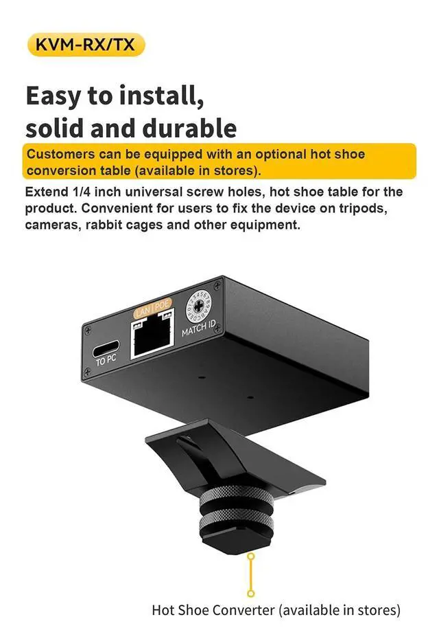Alt view image 6 of 7 - HD-MI KVM Extender Over Cat5e/Cat6, 1 Transmitter to Multiple Receivers, USB Keyboard Mouse Control, IR Remote, 150m Transmission Distance,Support HDMI 1.4b HDCP 1.4 (KVM-RX+TX)