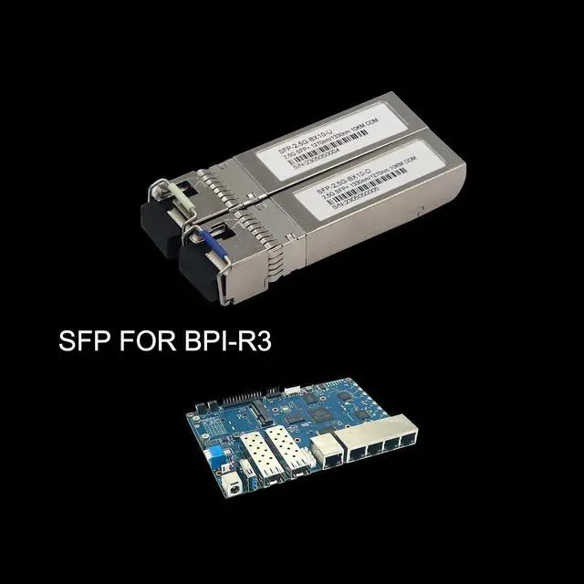 Alt view image 3 of 7 - BPI-R3 Single Board Computer SFP+ 2.5G BX10 Module - 10KM, Fast 2.5Gbps, LC Connector (A Set)