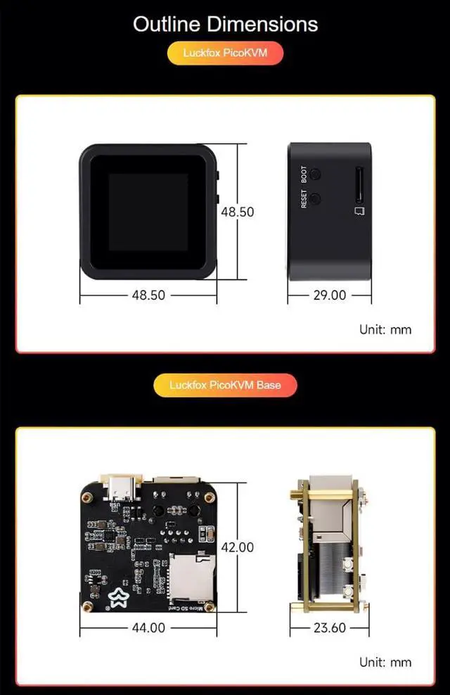 Alt view image 5 of 7 - Luckfox PicoKVM Lightweight IP KVM Remote Management Tool, Supports 1920 × 1080@60fps HDMI Video Input and HID Signal Output for Device Control (Full Kit,2 Pieces)
