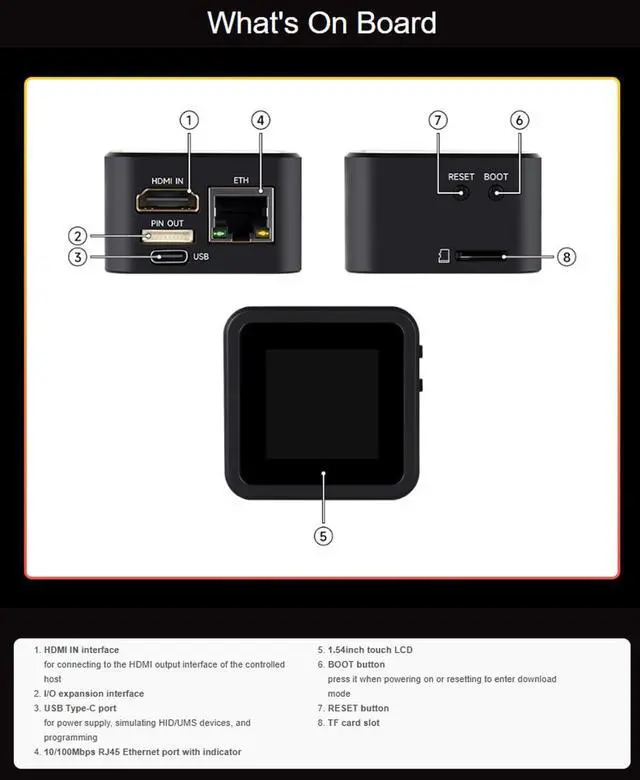 Alt view image 6 of 7 - Luckfox PicoKVM Lightweight IP KVM Remote Management Tool, Supports 1920 × 1080@60fps HDMI Video Input and HID Signal Output for Device Control (Full Kit,2 Pieces)