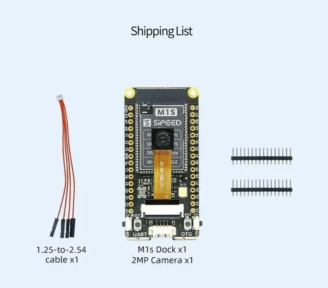Alt view image 7 of 7 - Sipeed M1s Dock RISC-V AI Development Board with Camera, for AIOT tinyML, Support WiFi/BT/BLE/Zigbee, Linux FreeRTOS (Bundle B)
