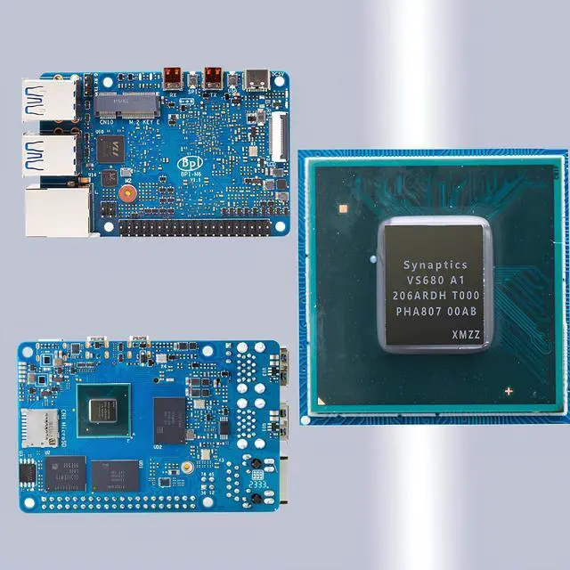 Alt view image 3 of 5 - Banana Pi BPI-M6 Synaptics VideoSmart VS680 Edge Computing SoC AI Processor 4GB LPDDR4 16GB EMMC Credit-Card Size Single Board Computer for DLA Smart-Home Devices Pi 4B Alternative