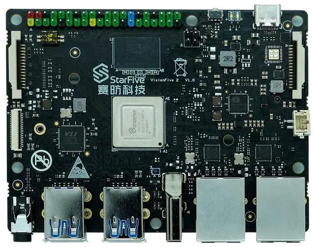 Main image of StarFive VisionFive2 RISC-V Single Board Computer, 4G Early Bird, StarFive JH7110 with RISC-V U74, Dual LAN Port with 2 x 1Gbit (Version B)