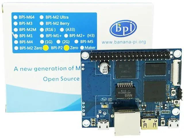 Main image of Banana pi P2 Zero Open Source Singal Board Computer, 512MB SDRAM 8GB eMMC onboard WiFi & Bluetooth, Support POE, 100M LAN, Mini HDMI (Only Board)