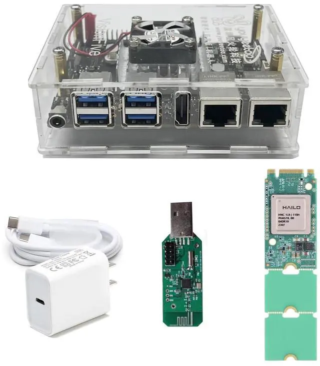 Main image of StarFive VisionFive2 13TOPS AI KIT,13TOPS Hailo-8L, 8GB RAM, StarFive JH7110, x2 GbE LAN Port, RISC-V Single Board Computer AI Deepl Edge Machine (with WiFi Module,Full Kit)