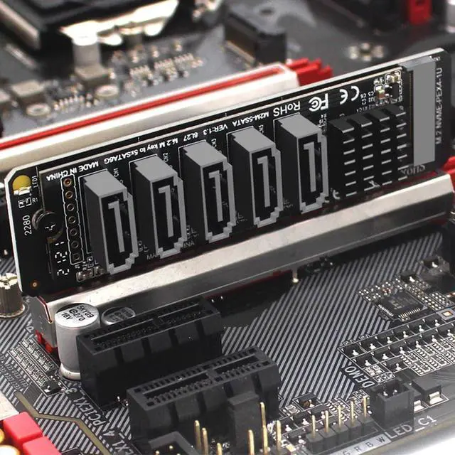 Alt view image 6 of 6 - M.2 B+M Key Adapter Card Non-RAID SATA III 6GB/s for X1 X86 SBC Desktop PC Support SSD and HDD JMB585 Chipset