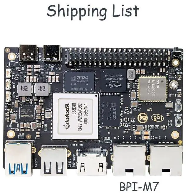 Alt view image 2 of 5 - Banana Pi BPI-M7 Pico-ITX Motherboard RK3588 SBC: 6 Tops NPU AI Accelerator, 8K Video, Dual 2.5G Ethernet, WiFi 6, BT5.2 - Android Linux Support - Ideal for Tinkerers (8+64GB)