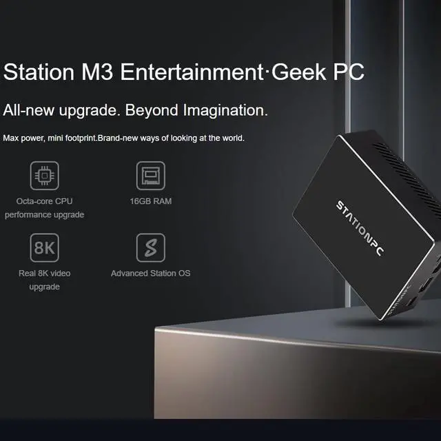 Alt view image 2 of 7 - Arm Mini PC Station M3,Open Source 8K Box, Up to 8GB RAM, RK3588S, Well-Designed System Station OS for Entertainment and Geek