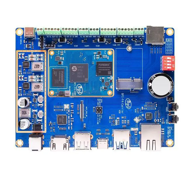 Alt view image 3 of 7 - Banana Pi BPI-F4 Industrial Control Board, Powered by Sunplus SP7350, 4GB LPDDR4, 32GB eMMC, 4.6TOPS NPU AI Solution for Robotics and Smart Devices (Standard Kit)