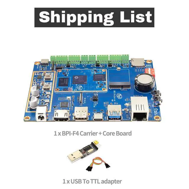 Alt view image 2 of 7 - Banana Pi BPI-F4 Industrial Control Board, Powered by Sunplus SP7350, 4GB LPDDR4, 32GB eMMC, 4.6TOPS NPU AI Solution for Robotics and Smart Devices (Standard Kit)