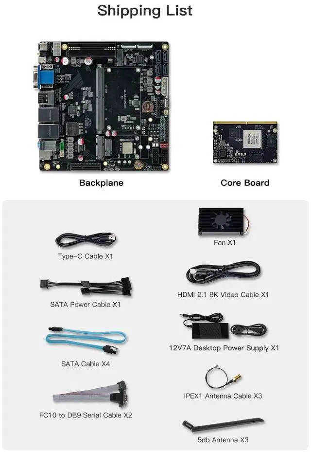 Alt view image 2 of 7 - ITX-3588J Mini-ITX 8K AI Mainboard 16GB RAM 128GB EMMC HDMI2.1 DP POE Power Android 12 Ubuntu