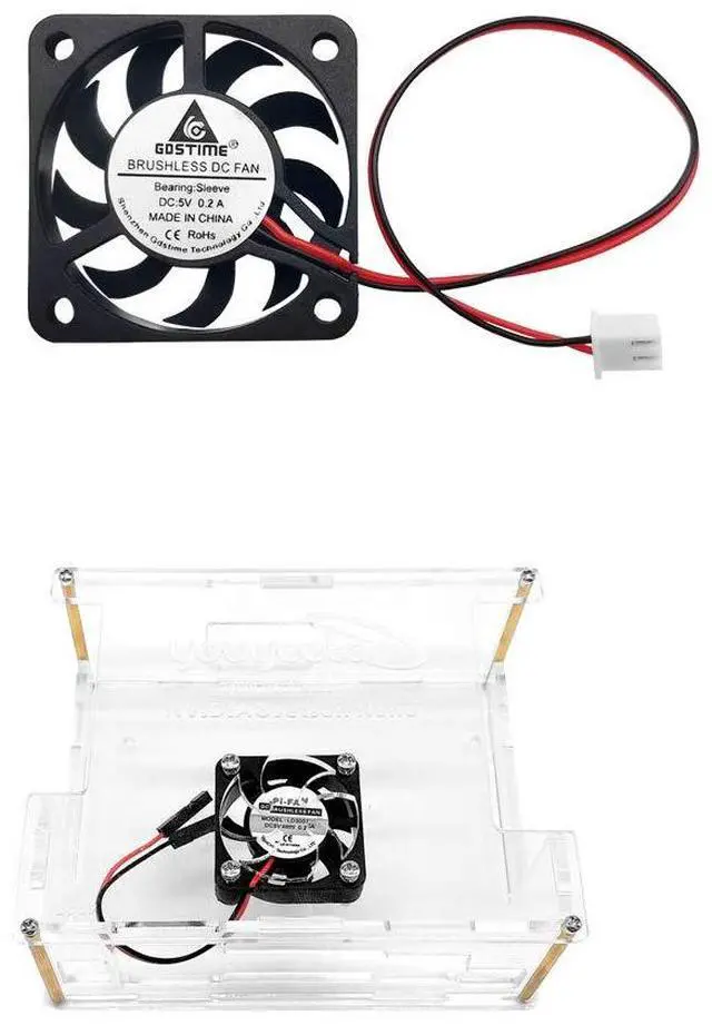 Alt view image 2 of 4 - Jetson Nano Developer kit Acrylic Case Box Transparent Shell Enclosure with Cooling Fan