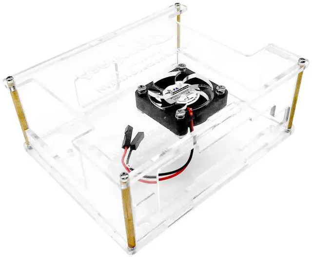 Alt view image 4 of 4 - Jetson Nano Developer kit Acrylic Case Box Transparent Shell Enclosure with Cooling Fan