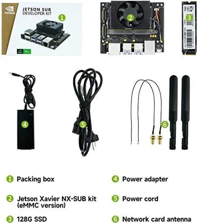 Alt view image 2 of 2 - Jetson SUB Kit Xavier NX 8GB RAM On Board 16GB EMMC Based on Official Core Module Include 128SSD (Fan Cooling)