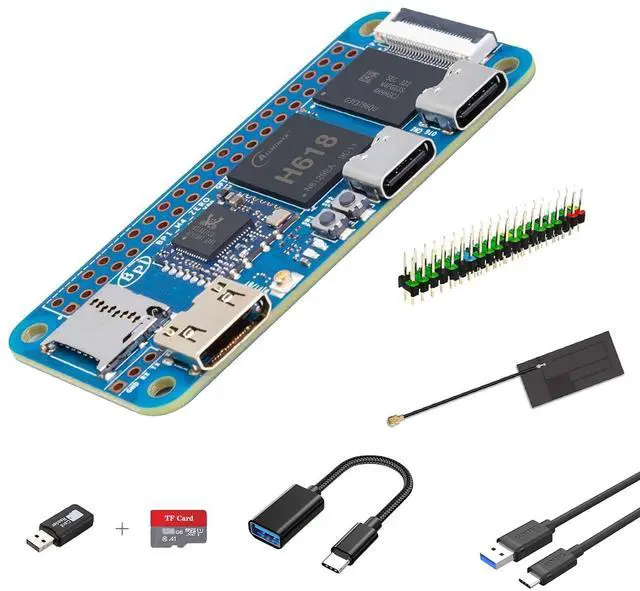 Main image of Banana Pi BPI-M4 Zero SBC - Compatible with Most RPI Zero W Accessories - Up to 4GB RAM 32GB EMMC (2GB RAM + 8GB EMMC WiFi 4,Basic Kit)