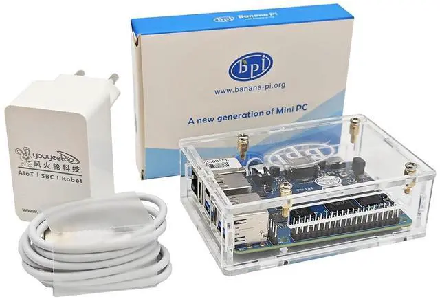 Main image of Banana Pi M5 Amlogic S905X3 Single Board Computer with 4GB RAM and 16G eMMC for AIOT Support Android Debian Raspberry Pi Replacement (with Power and case)