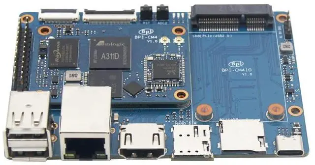 Main image of Banana Pi BPI-CM4,Raspberry Pi CM Compatible, Amlogic A311D Quad Core ARM Cortex-A73, 4G LPDDR4 16G eMMC Onboard WIFI5,Minipcie 26PIN Run Android Armbian Linux (BPI-CM4 + BPI-CM4IO)