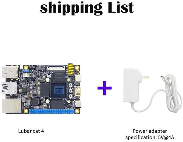 Alt view image 2 of 7 - Lubancat 4 Mini PC RK3588S2 Development Board: 4/8/16GB LPDDR4 RAM, 6T NPU, Gigabit Ethernet, 8K Codec, Raspberry Pi 5 Alternative (4G+32G,Basic Power Package)