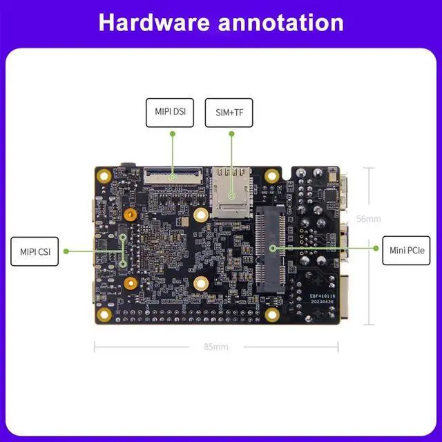 Alt view image 4 of 7 - Lubancat 4 Mini PC RK3588S2 Development Board: 4/8/16GB LPDDR4 RAM, 6T NPU, Gigabit Ethernet, 8K Codec, Raspberry Pi 5 Alternative (4G+32G,Basic Power Package)