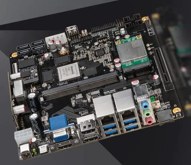 Alt view image 2 of 7 - ITX-3588J Rockchip RK3588 8K AI Mini-ITX Mainboard HDMI2.1 DP1.4 WiFi 6 Onboard DC POE Power Support Android 12 Ubuntu Debian 11 (4GB RAM +32GB EMMC Version)