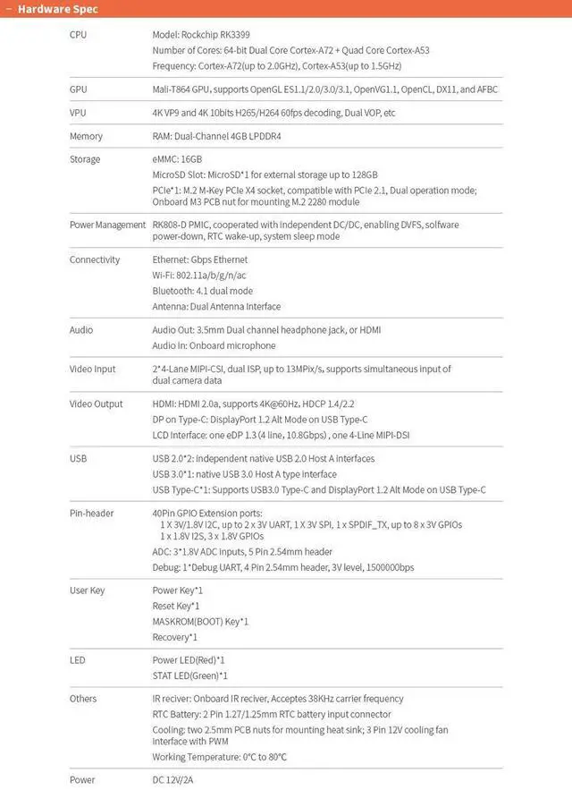 Alt view image 3 of 7 - FriendlyElec NanoPC-T4 Rockchip RK3399 Single Board Computer Support Android 8.1 and Lubuntu 16.04 for AI Applications and Machine Learning