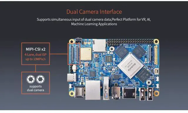 Alt view image 5 of 7 - FriendlyElec NanoPC-T4 Rockchip RK3399 Single Board Computer Support Android 8.1 and Lubuntu 16.04 for AI Applications and Machine Learning