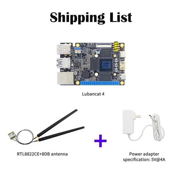 Alt view image 2 of 7 - Lubancat 4 Mini PC RK3588S2 Development Board: 4/8/16GB LPDDR4 RAM, 6T NPU, Gigabit Ethernet, 8K Codec, Raspberry Pi 5 Alternative (8G+64G,High-Speed WiFi Package)