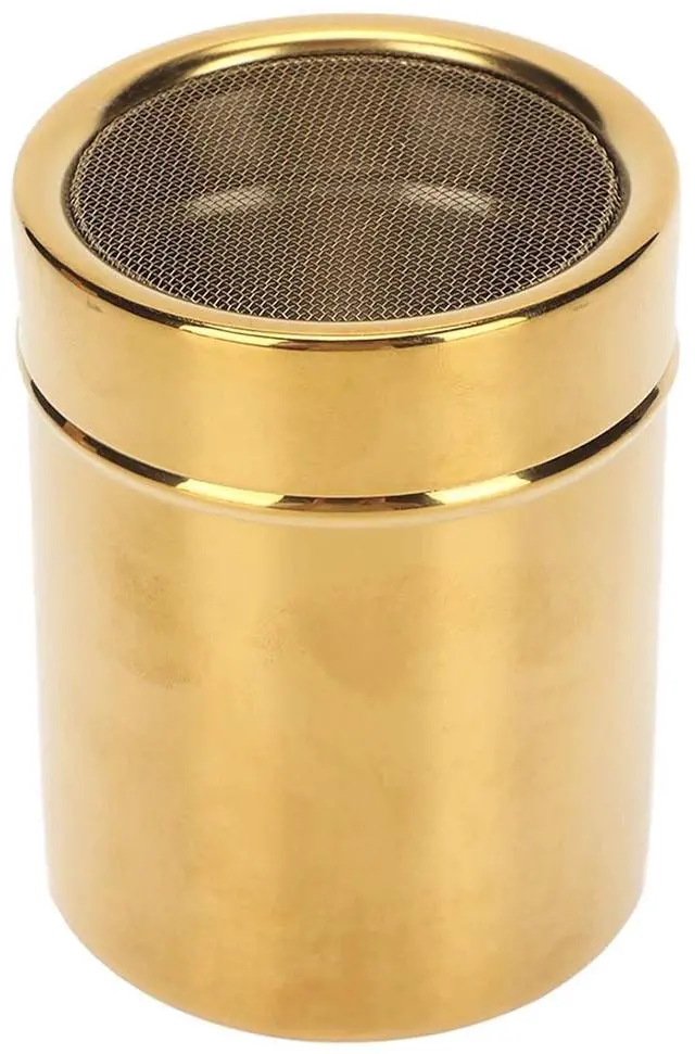 Main image of Stainless Steel Powder Sugar Shaker for Cocoa Cinnamon Coffee Seasonings, 7 x 9cm Fine Mesh Shaker with Screw Lid, Easy Clean Metal Sifter for Kitchen Cooking