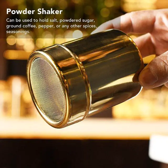 Alt view image 3 of 7 - Stainless Steel Powder Sugar Shaker for Cocoa Cinnamon Coffee Seasonings, 7 x 9cm Fine Mesh Shaker with Screw Lid, Easy Clean Metal Sifter for Kitchen Cooking