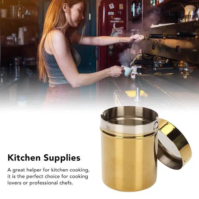 Alt view image 4 of 7 - Stainless Steel Powder Sugar Shaker for Cocoa Cinnamon Coffee Seasonings, 7 x 9cm Fine Mesh Shaker with Screw Lid, Easy Clean Metal Sifter for Kitchen Cooking