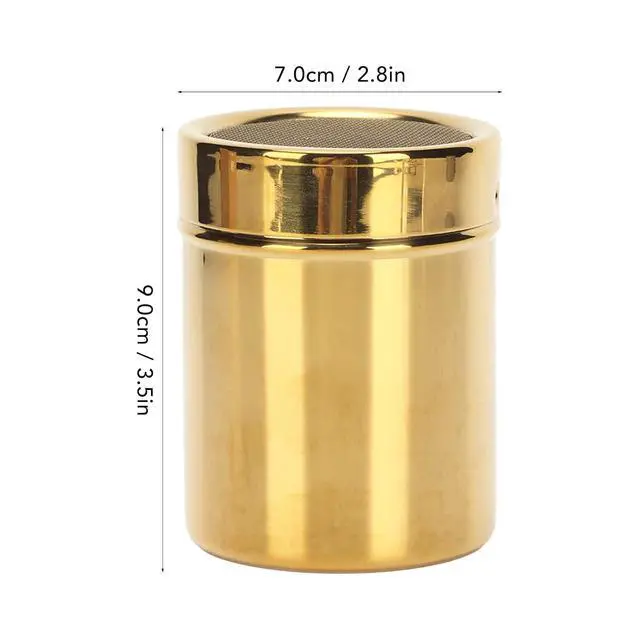 Alt view image 7 of 7 - Stainless Steel Powder Sugar Shaker for Cocoa Cinnamon Coffee Seasonings, 7 x 9cm Fine Mesh Shaker with Screw Lid, Easy Clean Metal Sifter for Kitchen Cooking