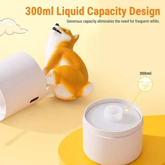 Alt view image 6 of 7 - Playful Dog Foam Soap Dispenser, Automatic Soap Dispenser Touchless, Funny Puppy Poop Induction Hand Washer, Automatic Soap Dispenser for Kitchen Bathroom (Yellow)