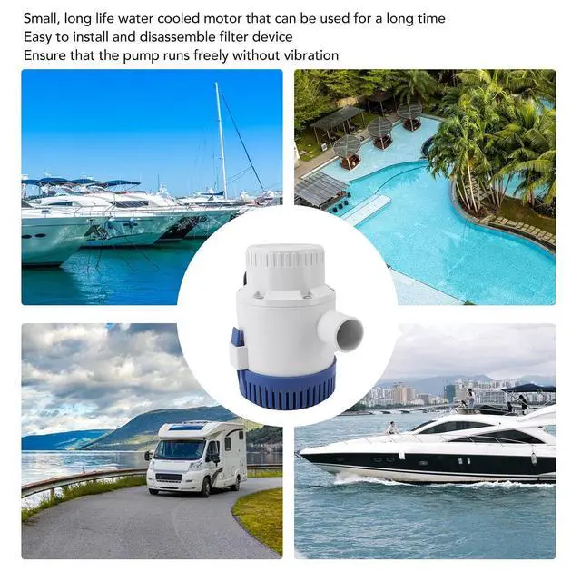 Alt view image 3 of 7 - 3700 GPH Bilge Pumps 12V & 24V, Boat Marine Plumbing Submersible Electric Bilge Pumps, Marine Electric Rule Bilge Pump, Efficient Low Noise Overheat Prevention (12V), Bewinnerh3bceqg04z-11