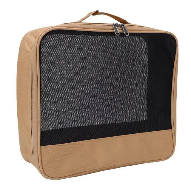 Alt view image 4 of 7 - Portable Camping Organizer Box, Breathable 1000D Oxford Cloth | Heavy Duty Gear Storage Bag for Outdoor Kitchen Travel, Large Capacity with Handle, Black (Khaki)