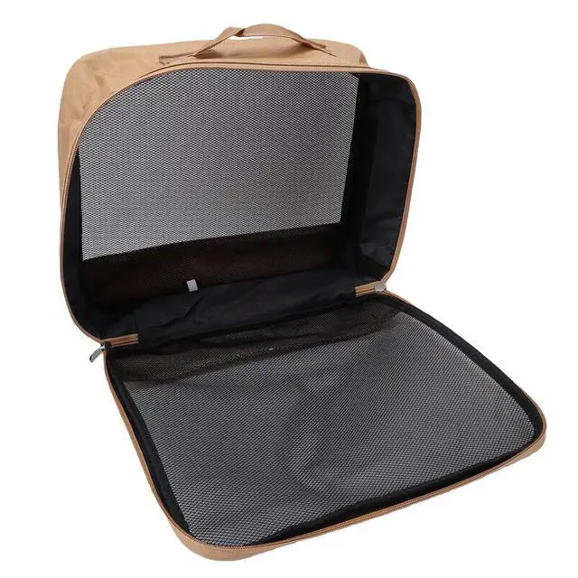 Alt view image 2 of 7 - Portable Camping Organizer Box, Breathable 1000D Oxford Cloth | Heavy Duty Gear Storage Bag for Outdoor Kitchen Travel, Large Capacity with Handle, Black (Khaki)