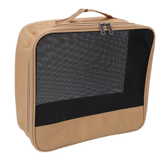 Alt view image 3 of 7 - Portable Camping Organizer Box, Breathable 1000D Oxford Cloth | Heavy Duty Gear Storage Bag for Outdoor Kitchen Travel, Large Capacity with Handle, Black (Khaki)