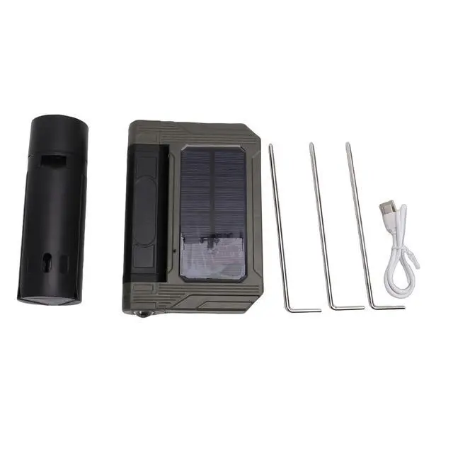 Alt view image 6 of 7 - Solar LED Camping Lantern High Brightness | Dual Sided Foldable Tent Light with 100 Chips Telescopic Tripod Handle for Outdoor Hiking Night Fishing