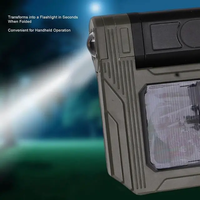 Alt view image 5 of 7 - Solar LED Camping Lantern High Brightness | Dual Sided Foldable Tent Light with 100 Chips Telescopic Tripod Handle for Outdoor Hiking Night Fishing