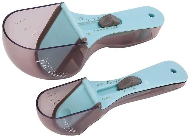 Main image of Multifunctional Adjustable Measuring Scoop | 30ml 130ml Capacity With Silicone Scraper For Baking
