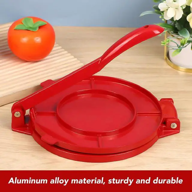 Alt view image 2 of 7 - Cast Iron Tortilla Press - Multifunctional Rotis Press 9.8 x 10inch, Flour Tortilla Press, Quesadilla Maker, Taco Maker (Red), Bewinnerrhngxev542