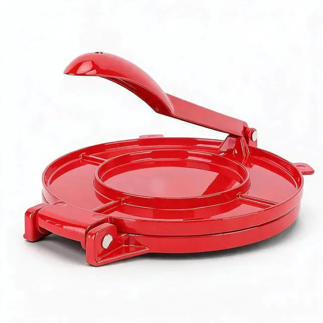 Main image of Cast Iron Tortilla Press - Multifunctional Rotis Press 9.8 x 10inch, Flour Tortilla Press, Quesadilla Maker, Taco Maker (Red), Bewinnerrhngxev542